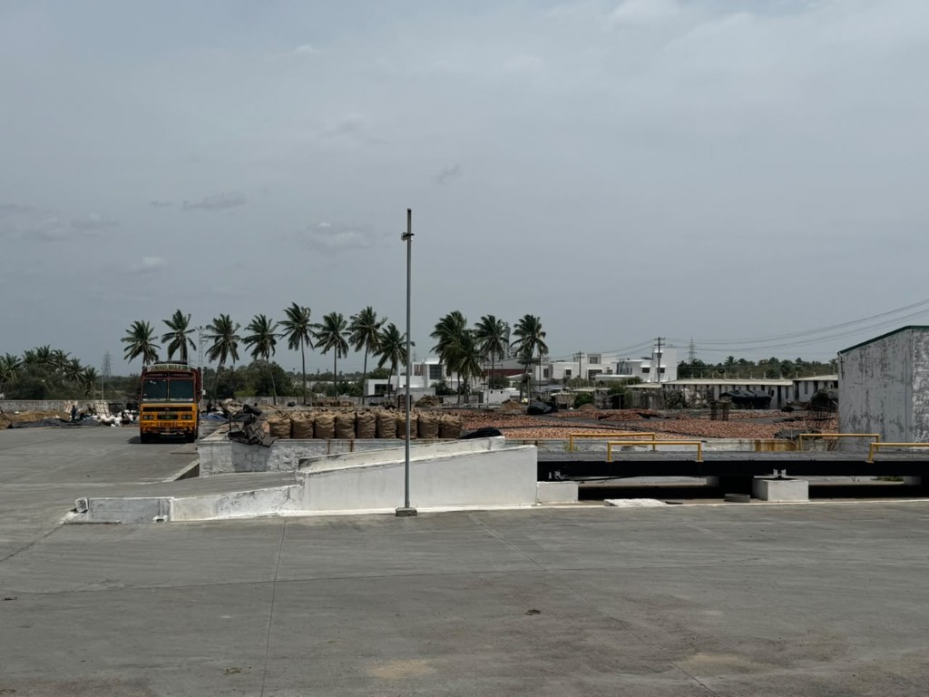 PKB Oil Mills yard with copra drying area in Kangayam